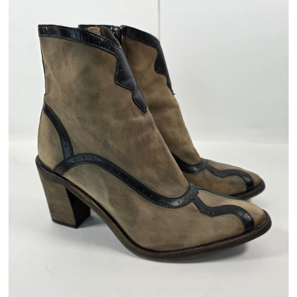 Free People Woman’s Western Camel Sand Genuine Leather Ankle Boots US 8.5 39 - Picture 2 of 12